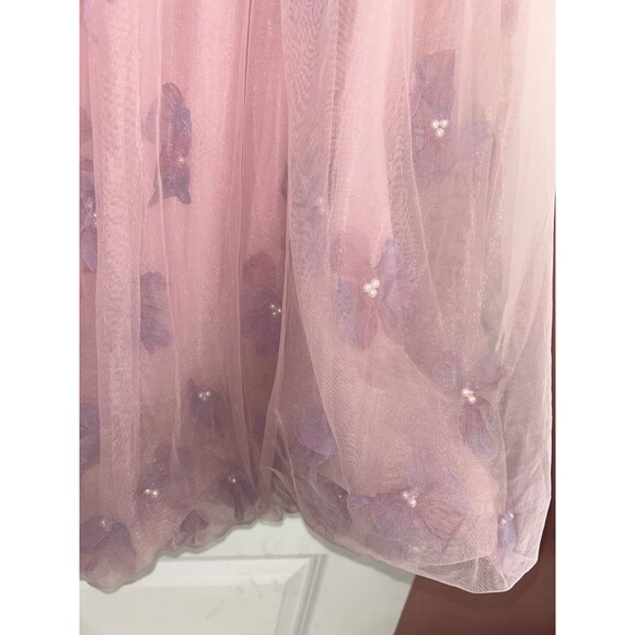 Anthropologie Women’s Blossom Bubble Flower Applique Tulle Midi Skirt size L NWT - Picture 4 of 11